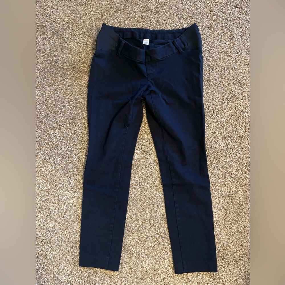Old Navy Maternity Navy Blue Pixie Pant Side Panel Size 2